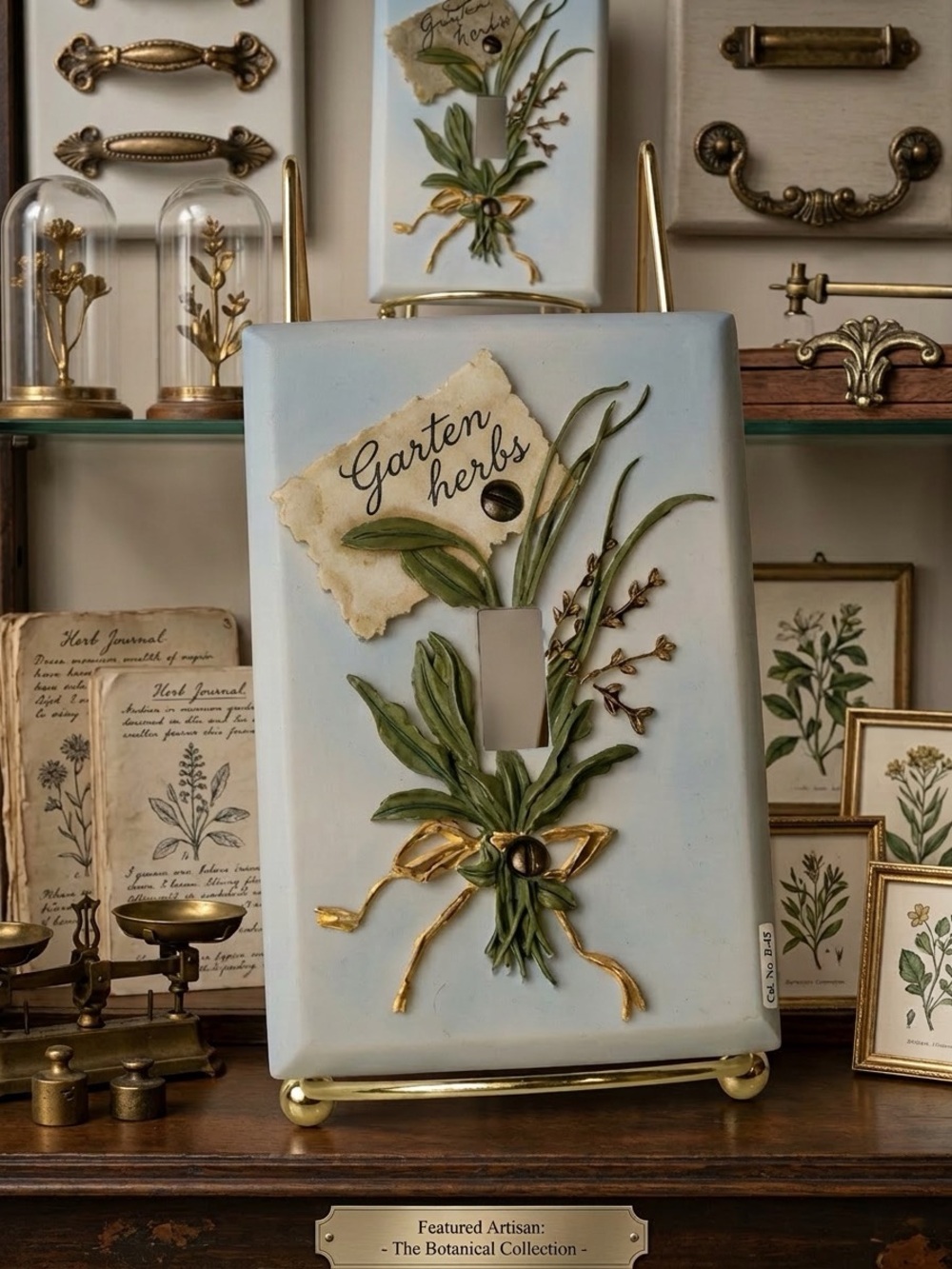 Botanical 'Garten Herbs' Decorative Light Switch Cover - stand is not included